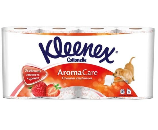 ტუალეტის ქაღალდი Kleenex Cottonelle Aroma Care მარწყვი 8 ც