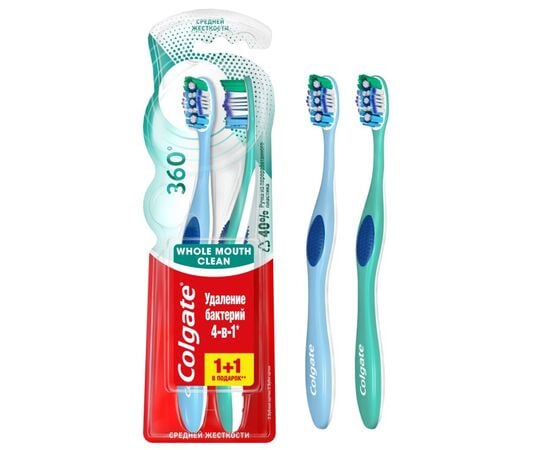 კბილის ჯაგრისი COLGATE 360° Base 1+1 უფასო