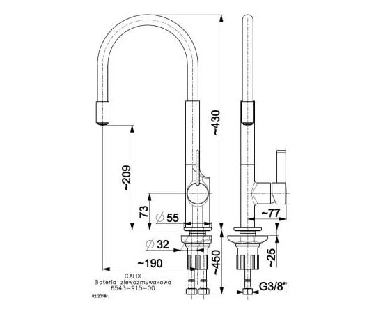 Kitchen faucet KFA Calix chrome