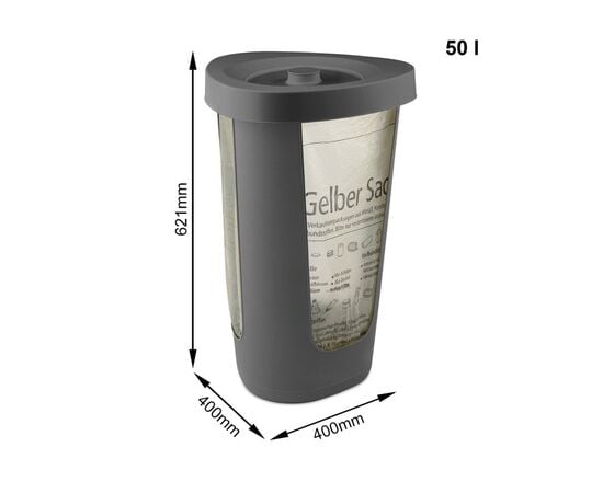 Trash can Rotho 50L FABU anthracite