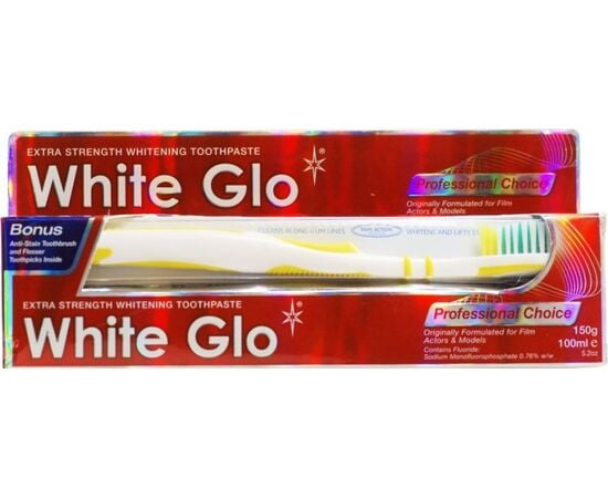 Toothpaste, brush and toothpicks White Glo