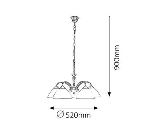 Люстра Rabalux REGINA 5 Е14 Ø520 h900 бронза беж 8175