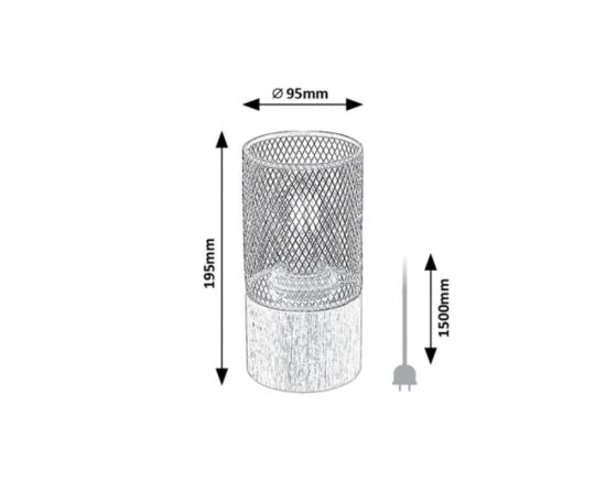Лампа настольная Rabalux CALLUM 1 E27 h95 L195 дерево черный 74040