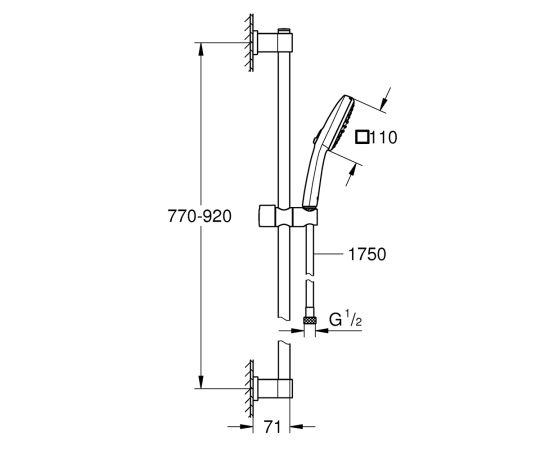 Shower set Grohe 26936001 Vitalio Comfort 110