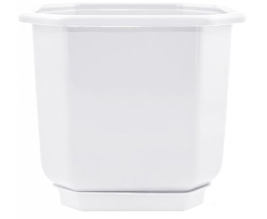 Plastic flower pot with a stand Aleana Dama 12x12 white