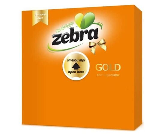 Салфетки Zebra Deluxe оранжевый 33чx33 см