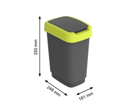 Trash can Rotho 10L TWIST yellow-black