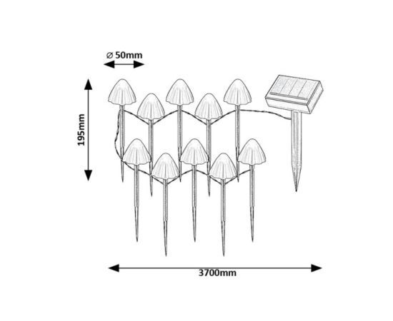 Luminaire with solar cells Rabalux Skadar LED 10x 2W 2600K IP44 77007