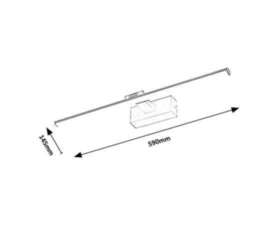 Бра Rabalux Gaten 12W 3000K 590 155 L145мм черный белый 78002