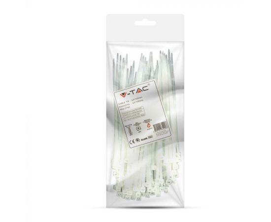 Tie V-TAC 3.5 150mm 100pcs white 11165