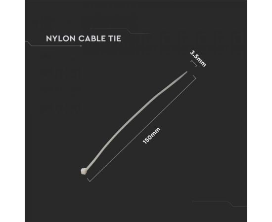 Tie V-TAC 3.5 150mm 100pcs white 11165