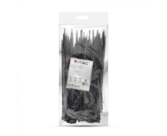 Cable tie V-TAC 4.8 200mm 100pcs black 11177