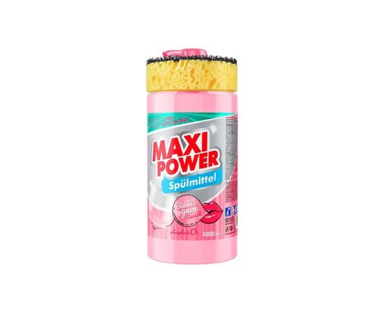 Средство для мытья посуды c губкой Maxi Power Bubble Gum 1 л