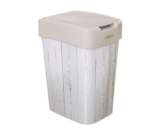 Trash can with decor Aleana Euro 10l beige