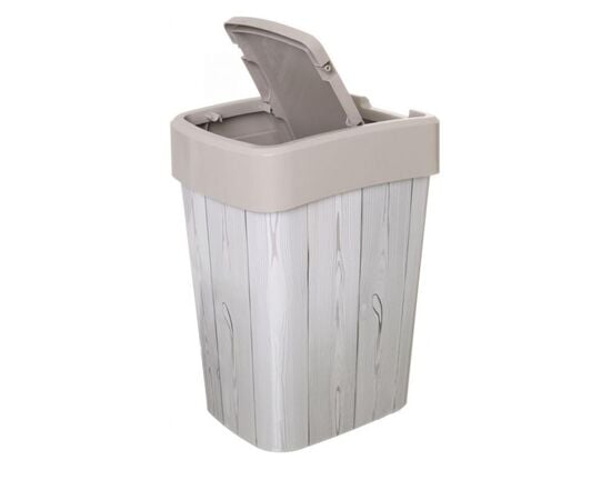 Trash can with decor Aleana Euro 10l beige