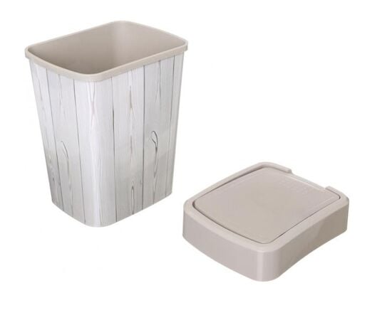 Trash can with decor Aleana Euro 10l beige