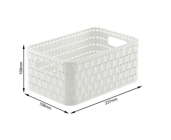 Storage basket Rotho 4L COUNTRY A6+ white