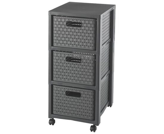 Chest of drawers Rotho 3 x A4 with wheels COUNTRY anthracite