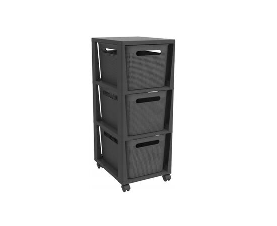 Chest of drawers with rollers Rotho BRISEN 3x16l black