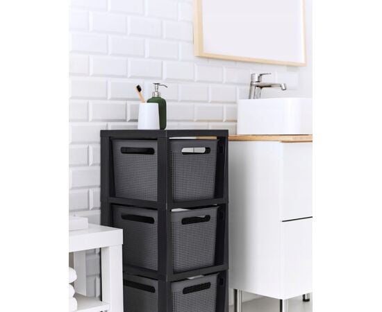 Chest of drawers with rollers Rotho BRISEN 3x16l black