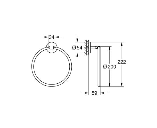 პირსახოცის საკიდი რგოლი GROHE BAU COSMOPOLITAN 40460001