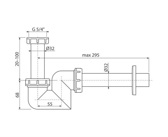 Сифон для умывальника Alcadrain A45F-DN32