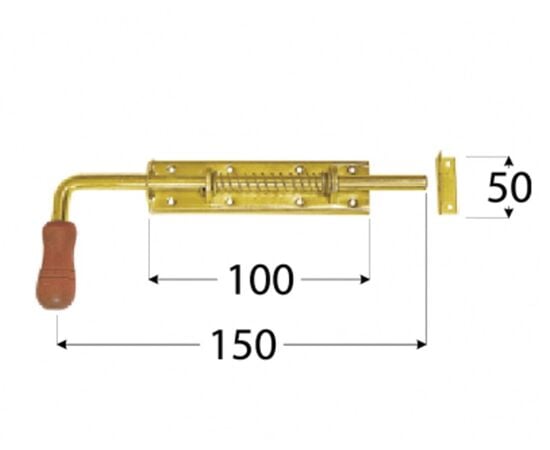 Задвижка воротная пружинная Domax 150x50 mm. WSP 150