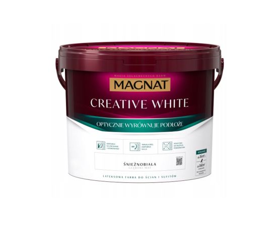 საღებავი ლატექსის მქრქალი Magnat Creative White 2,5 ლ