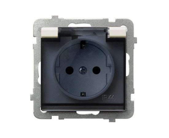 Power socket grounded with cover no frame Ospel Sonata GPH-1RS/m/27/d 1 sectional IP44 beige