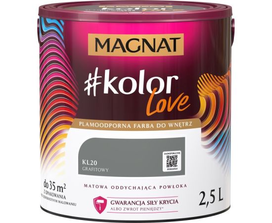 Краска интерьерная Magnat Kolor Love 2.5 л KL20 графит