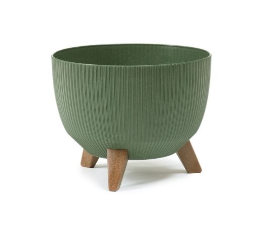 Flower pot Lamela Bowl ROMA ECO wood 400 jumper 21l green