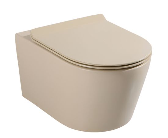 Wall hung toilet Osis Rimless Matt Beige