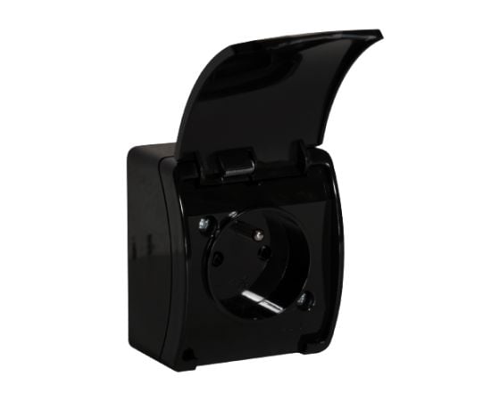 Socket ORNO AQUATIC 1 Schuko IP44 black