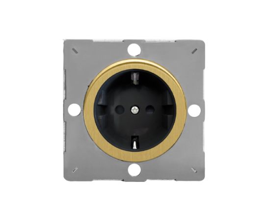 Socket Varilight EG5FBB Schuko with grounding matt brass