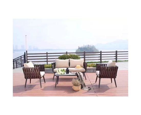 Garden furniture set table 2 armchair and sofa JHA-16010