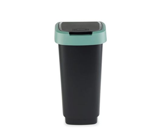 Trash can Rotho 25L TWIST green-black