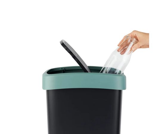 Trash can Rotho 25L TWIST green-black