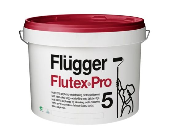 Краска интерьерная для интенсивной чистки Flugger Flutex Pro 5 10 л