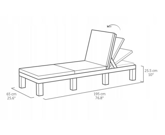 Шезлонг плетенный KETER коричневый 195x65x25,5