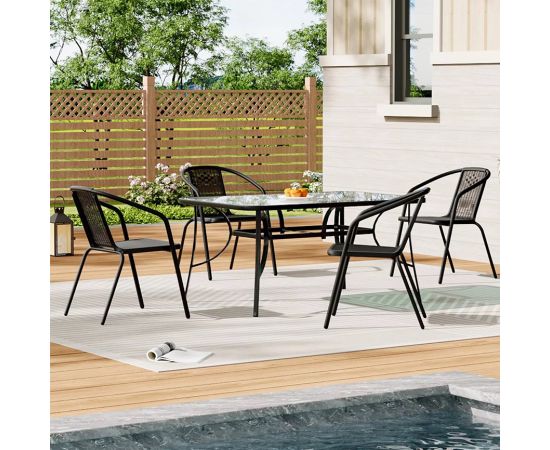 Garden furniture set table 120x80x70 cm 4 chairs 50x45x70 cm