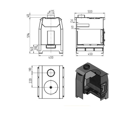 Heating furnace Vezuvi Comfort 100 DT-3