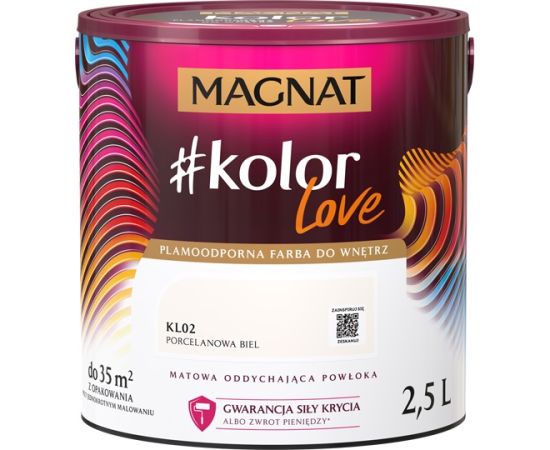 Краска интерьерная Magnat Kolor Love 2.5 л KL02 фарфор белый