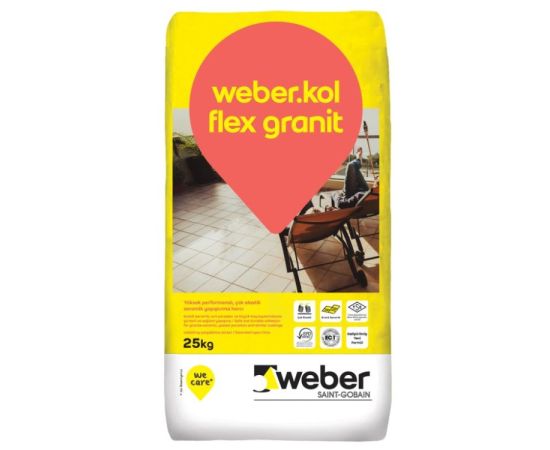 Клей для плитки Weber Kol Flex Granit 25 кг белый