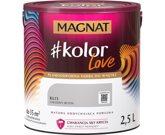 Краска интерьерная Magnat Kolor Love 2.5 л KL13 прохладный бетон