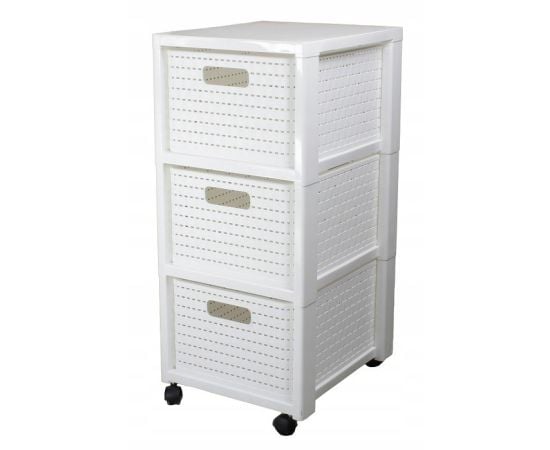 Chest of drawers Rotho 3 x A4 with wheels COUNTRY white