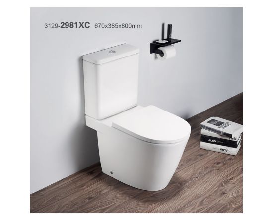 Toilet floor-standing Pate 2981XC two-piece Glossy white P-TRAP