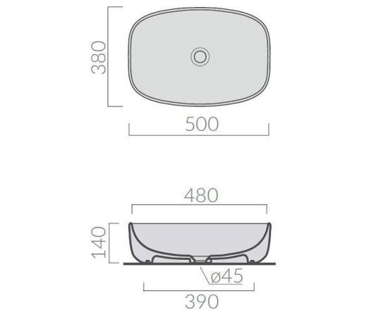 Washbasin stand GALASSIA Dream matt grey 50x38 cm