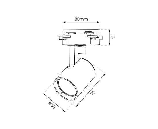 Track light Milagro ML0674 Volf Ø58 1 GU10 gold