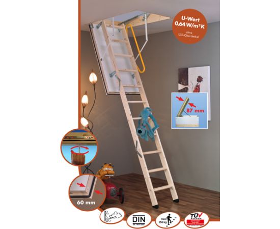 Attic ladder Minka Polar 60 mm 70x120x2800 mm wooden