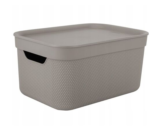 Storage basket with lid Rotho DECO 5L cappuccino